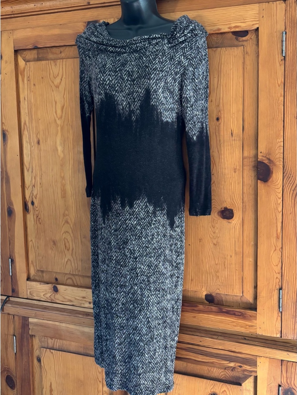 Isabel de Pedro Spain gradient print open cowl neck sweater dress  Sz Sm 40 6 - Picture 7 of 9